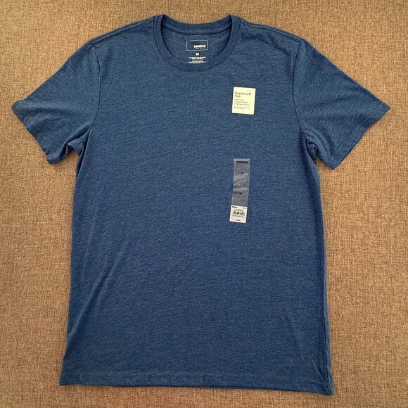 New! (2) Mens Sonoma Goods Essential Tee Shirt Blue & Gray Medium Cotton Blend - Picture 3 of 11
